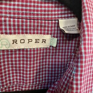 Roper Snap Front Western Shirt Women's M Red Blue Gingham Plaid Pearl Snaps Long